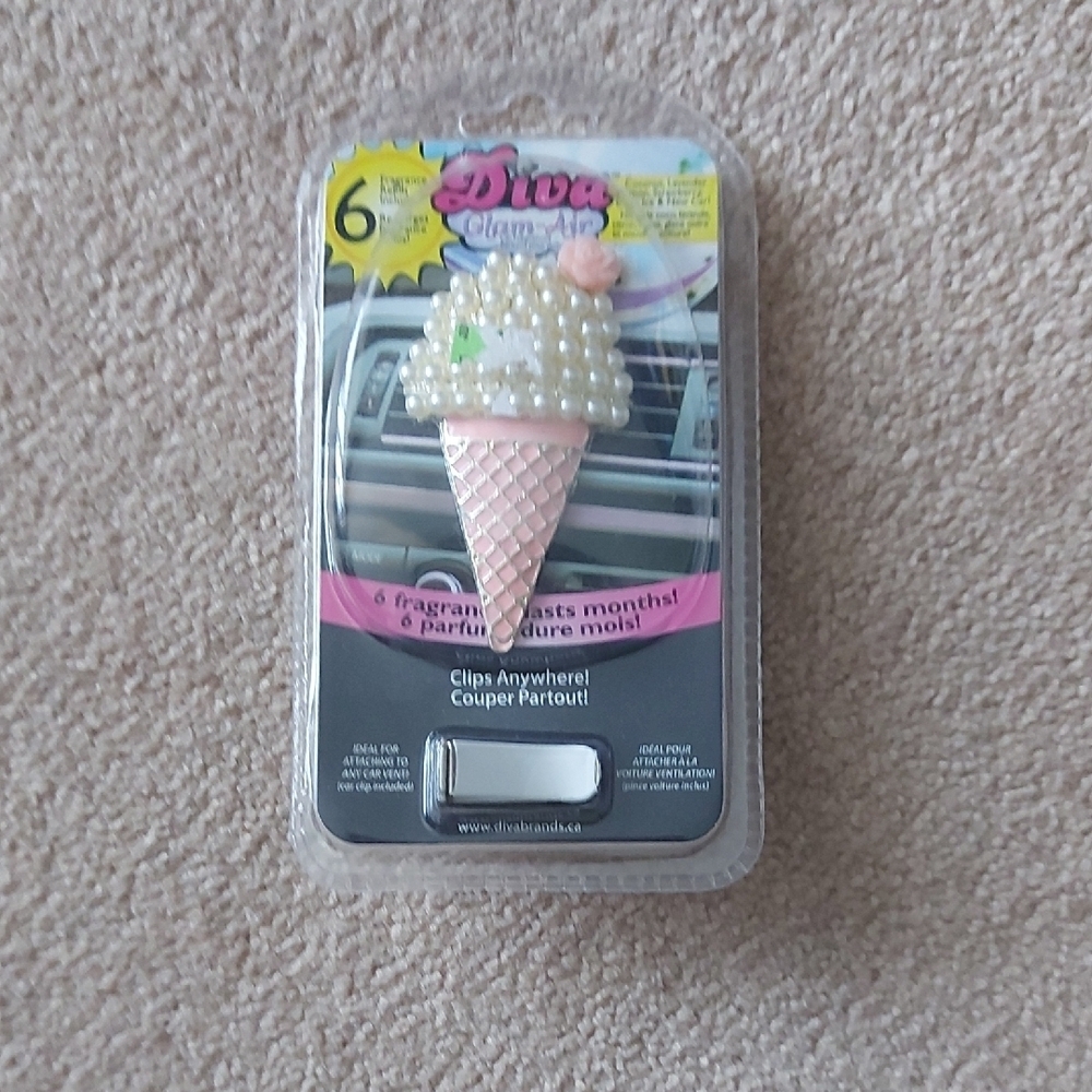 ***FREE WITH PURCHASE ***Diva Brands Pink Pearl Ice Cream Car Air Freshener